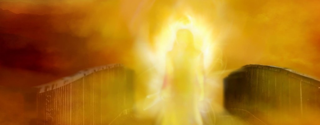 Witte gedaanten bij de brug